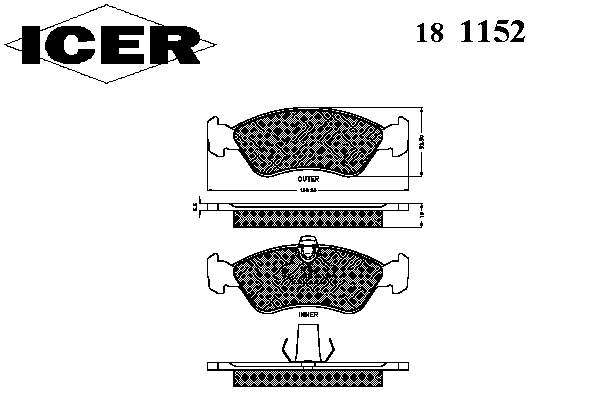 Тормозные колодки ICER 181152
