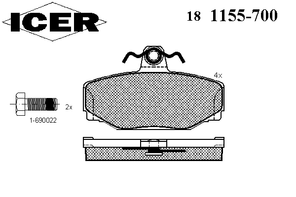 Тормозные колодки ICER 181155-700
