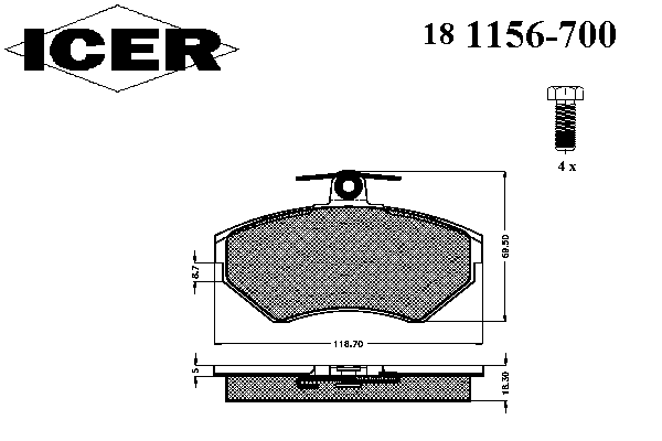 Тормозные колодки ICER 181156-700
