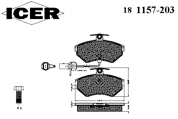 Тормозные колодки ICER 181157-203