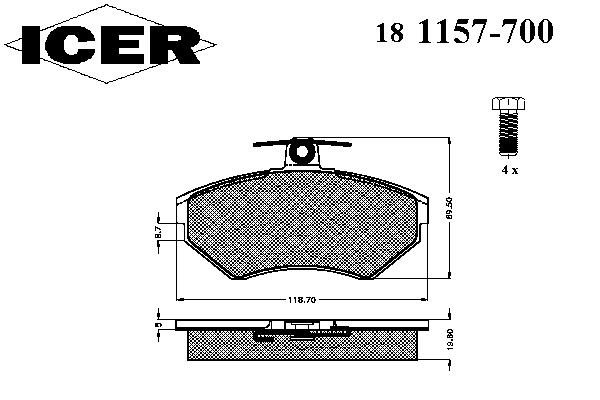 Тормозные колодки ICER 181157-700