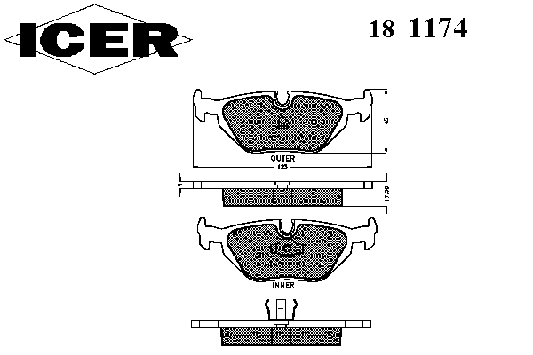 Тормозные колодки ICER 181174