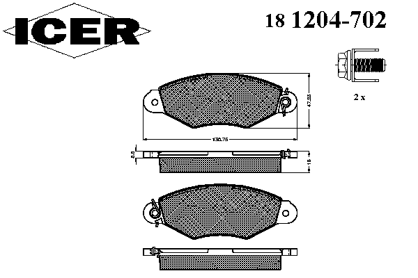 Тормозные колодки ICER 181204-702