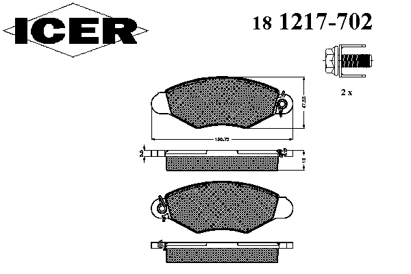 Гальмівні колодки ICER 181217-702