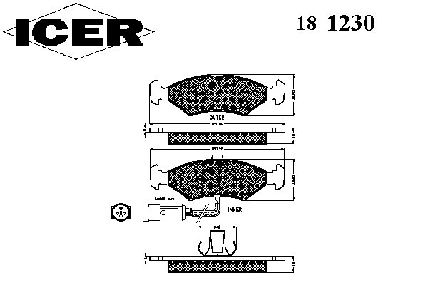 Тормозные колодки ICER 181230