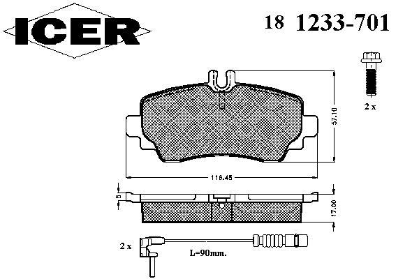 Тормозные колодки ICER 181233-701