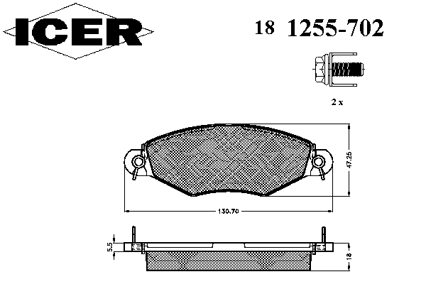 Тормозные колодки ICER 181255-702