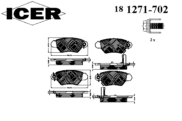 Гальмівні колодки ICER 181271-702