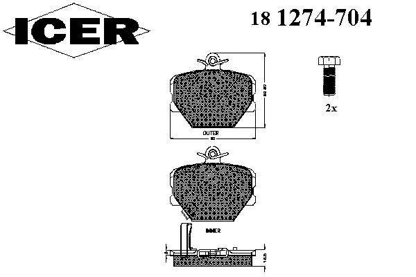 Тормозные колодки ICER 181274-704