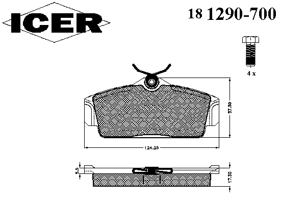 Тормозные колодки ICER 181290-700