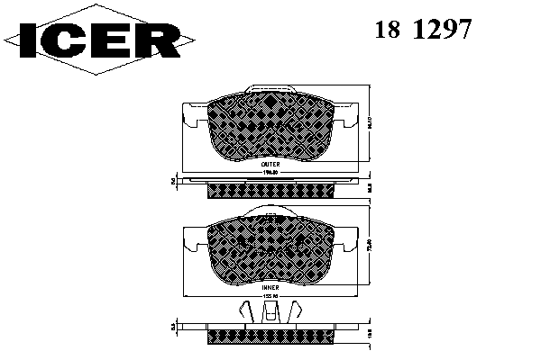 Тормозные колодки ICER 181297