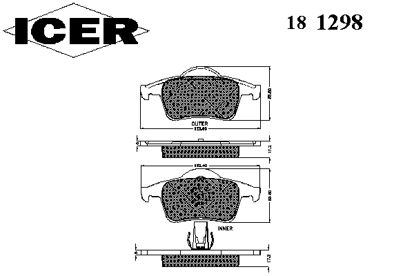Тормозные колодки ICER 181298