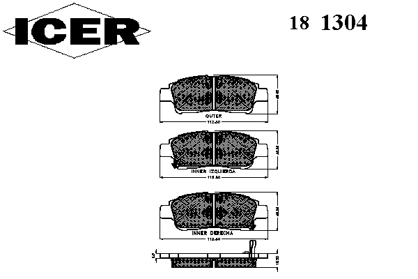 Тормозные колодки ICER 181304