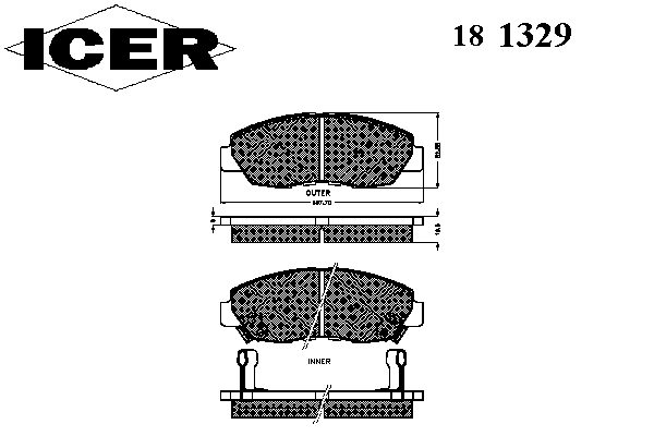 Тормозные колодки ICER 181329