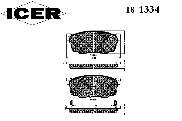 Тормозные колодки ICER 181334