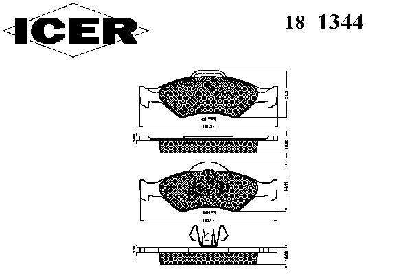 Тормозные колодки ICER 181344