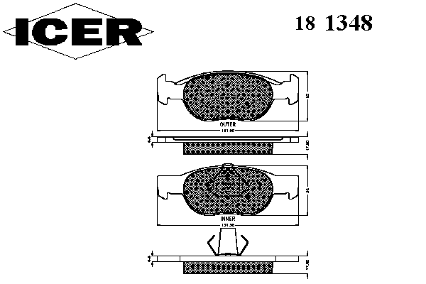 Тормозные колодки ICER 181348