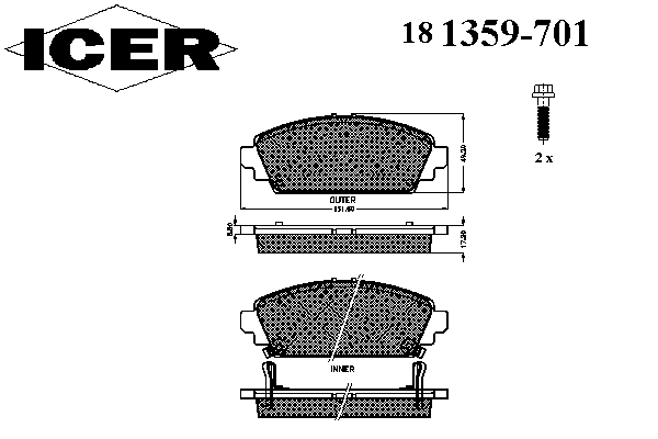 Тормозные колодки ICER 181359-701