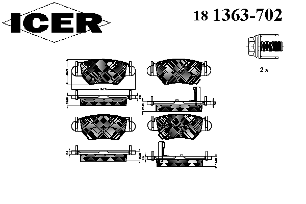 Гальмівні колодки ICER 181363-702