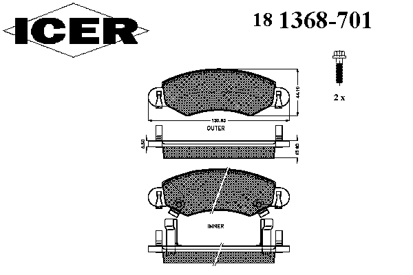Тормозные колодки ICER 181368-701