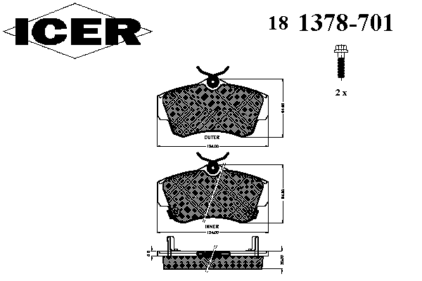 Тормозные колодки ICER 181378-701