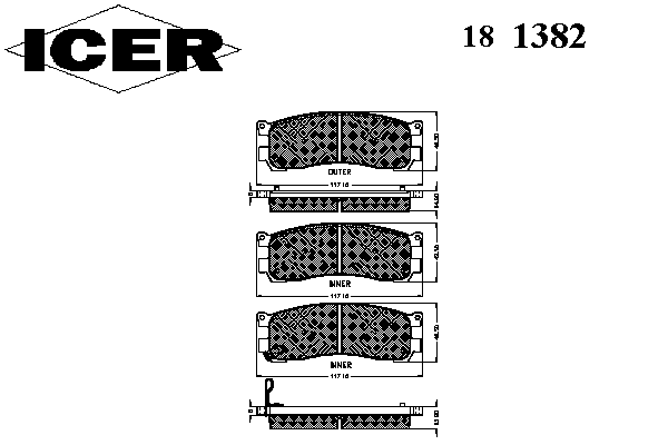Тормозные колодки ICER 181382