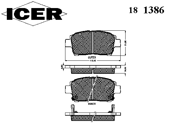 Тормозные колодки ICER 181386