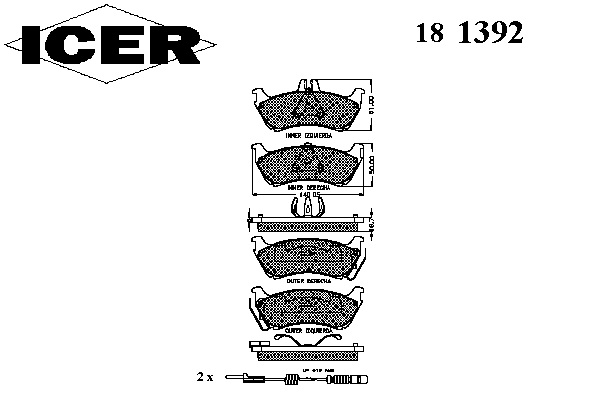 Тормозные колодки ICER 181392