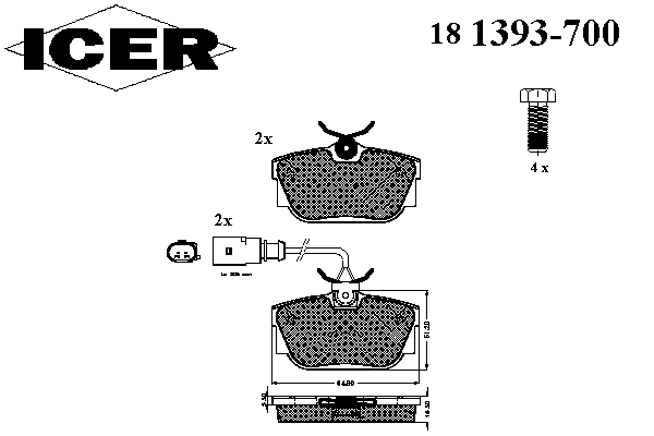 Тормозные колодки ICER 181393-700