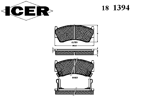 Тормозные колодки ICER 181394