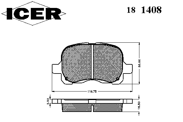 Тормозные колодки ICER 181408