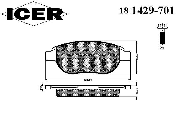 Тормозные колодки ICER 181429-701