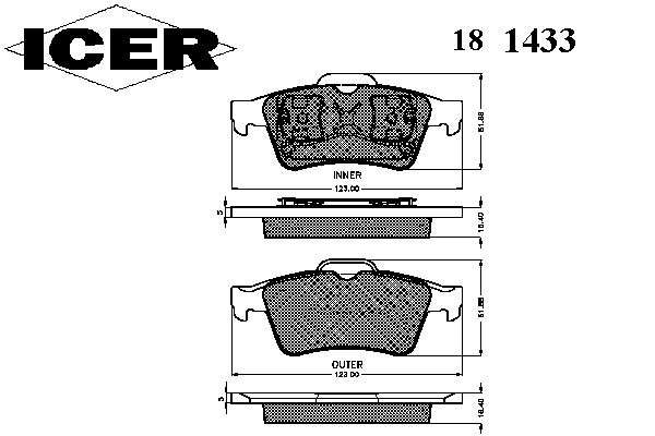 Тормозные колодки ICER 181433
