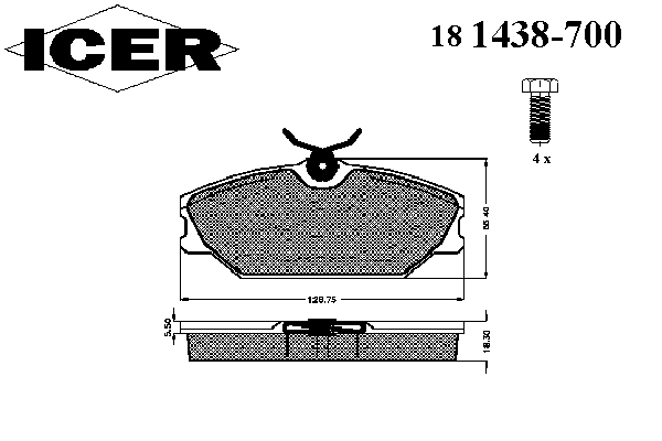 Тормозные колодки ICER 181438-700