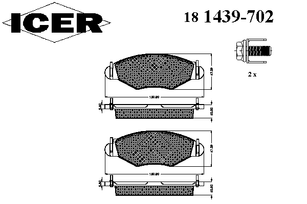 Тормозные колодки ICER 181439-702