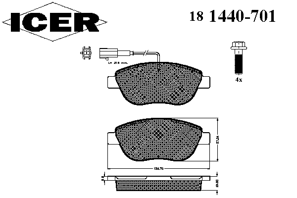Тормозные колодки ICER 181440-701
