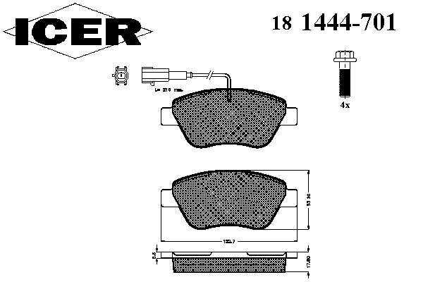 Тормозные колодки ICER 181444-701