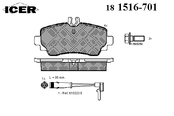 Тормозные колодки ICER 181516-701