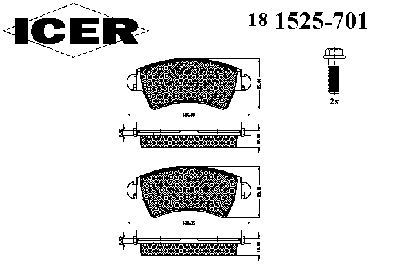 Тормозные колодки ICER 181525-701