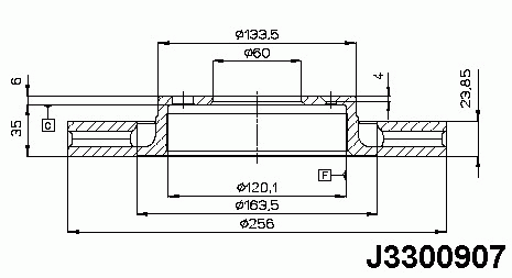 Тормозной диск NIPPARTS J3300907