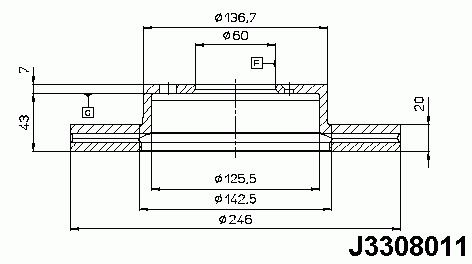 Тормозной диск NIPPARTS J3308011