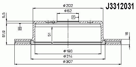 Гальмівний диск NIPPARTS J3312031