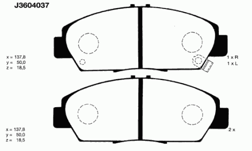 Гальмівні колодки NIPPARTS J3604037