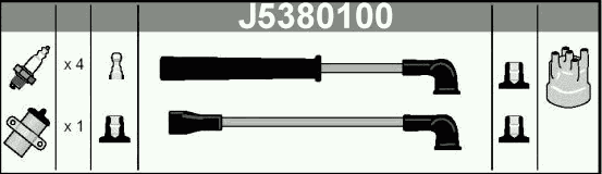 Комплект высоковольтных проводов NIPPARTS J5380100
