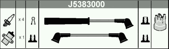 Комплект високовольтних проводів NIPPARTS J5383000
