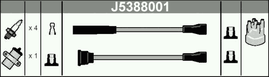 Комплект высоковольтных проводов NIPPARTS J5388001