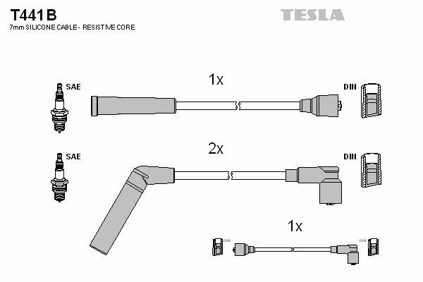 Комплект високовольтних проводів TESLA T441B