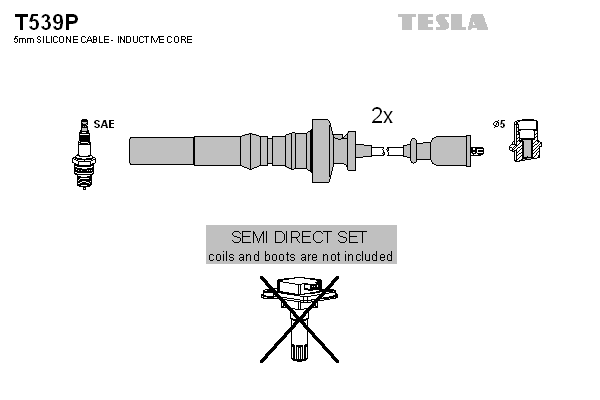 Комплект високовольтних проводів TESLA T539P