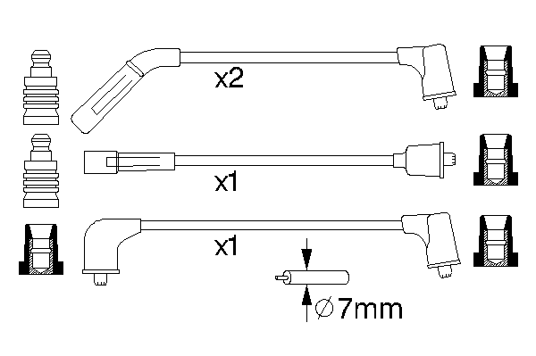 Комплект высоковольтных проводов BOSCH 0 986 356 988