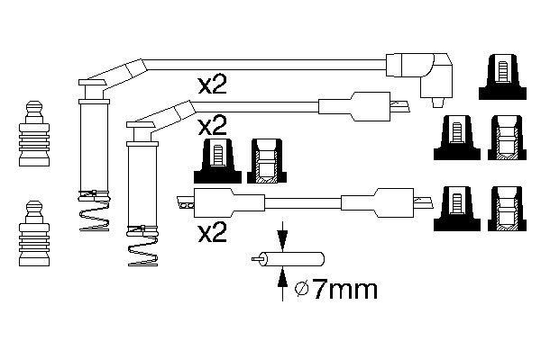Комплект высоковольтных проводов BOSCH 0 986 357 125